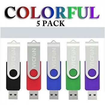 5 Pack USB Flash Drives USB 2.0 unidades flash diseño giratorio 5 Colors-