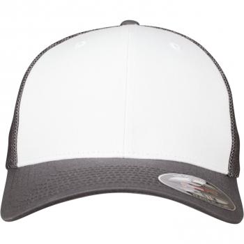 Flexfit Mesh Colored Front Snapback Cap - Dark Grey/White
