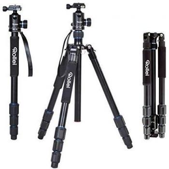 Trípode de Aluminio Rollei C6i con Cabeza Esférica, Altura Máxima 162 cm, Negro