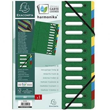 Clasificador Harmonika con fuelle de 12 posiciones. color verde