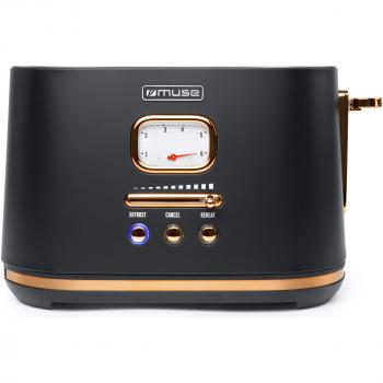 Tostadora Muse MS-130 BC - Tostador de Pan Eléctrico para 2 Rebanadas, Color Negro