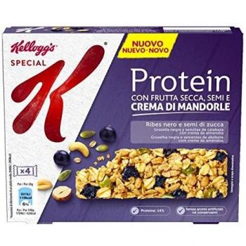 Kelloggs barritas special k proteinas grosellanegra andsemillas de calabaza 2 paquetes de 4 barritas total 224 gr