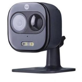 Cámara IP para exterior Wi-Fi con control móvil, detección de movimiento, conversación bidireccional, transmisión en vivo HD, compatible con Google Assistant y Alexa, color gris