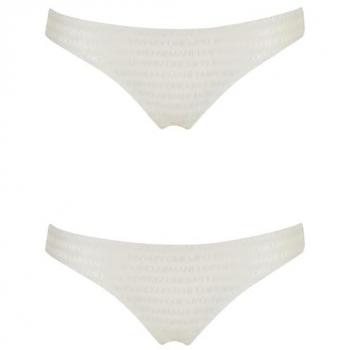Pack de 2 Braguitas Brasileñas de Microfibra Emporio Armani con Inscripción Integral de Logotipo ASV