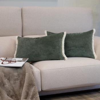Pack 2 Cojines Premium Verde Oscuro 60x40 cm con Relleno de Terciopelo
