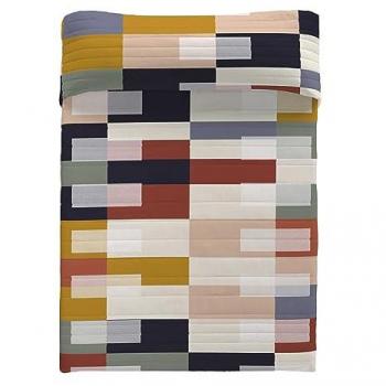 Colcha Bouti Estampada Naturals 270x260 cm - Tejido Microfibra Suave 100% Poliéster con Relleno, Incluye 2 Fundas de Cojín, Modelos Geométricos