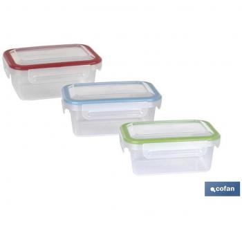 Fiambrera Azul Rectangular Con Junta Bi-Materia Modelo Yuba 0,5 L
