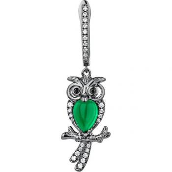 Piercing aro Hibou de plata bañada en rutenio