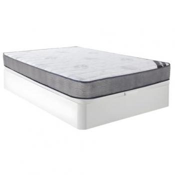 Conjunto de canapé abatible blanco 140 x 190 cm + colchón de muelles ensacados de 19 cm - KIJAL de YSMÉE