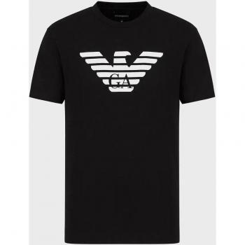 Emporio Armani Patterned Logo T-Shirt - Black - Male - Size M - 8N1TN5-1JPZZ 022