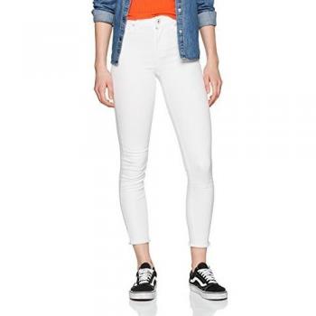 Only Blush Mid Ankle Skinny Jeans - White, Raw Hem, Women's Fit