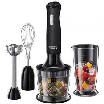 Batidora de Mano 3 en 1 Russell Hobbs Desire con Batidor Eléctrico y Picadora de Verduras - Negro Mate