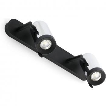 Aplique orientable 2 focos Cromo/negro Orleans GU10 43525