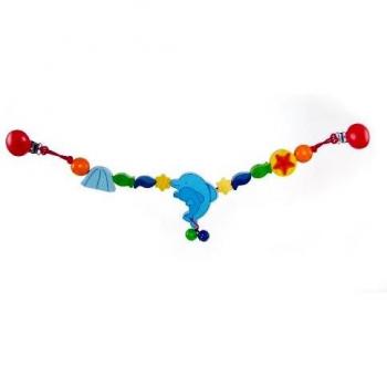 Hess 12999 - Juguete de madera de clip para basinet o cochecito, diseño delfín