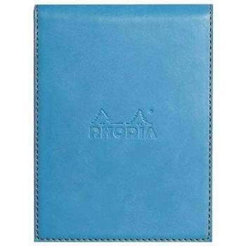 Rhodia 128207C - Funda porta-bloc + bloc Rhodiarama - Líneas horizontales Turquesa