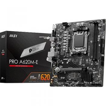 Placa Base MSI PRO A620M-E AM5 micro ATX con soporte para procesadores AMD Serie 9000/8000/7000, DDR5, PCIe 4.0, SATA 6Gb/s, M.2