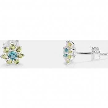 Pendientes Rosetones de Plata y Circonita