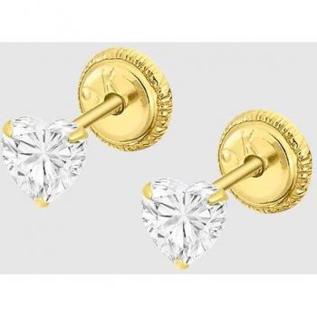 Pendientes de niña HIN00159/4 Basics de oro 9K con motivo corazón.