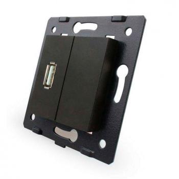 Mecanismo de empotrar enchufe USB negro LEDBOX