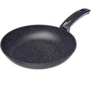 Moneta Sartén Etnea con Superficie de Piedra Antiadherente y con Revestimiento Antirayaduras, Mayoría de Las Cocinas, Apta para el Lavavajillas, Diámetro 26 cm, Negro