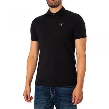 Barbour Modern Black Tartan Pique Polo Shirt for Men - Size L