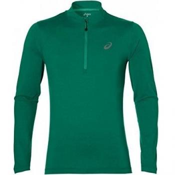 Asics LS 1/2 Zip Jersey Camiseta de Manga Larga, Hombre, Verde