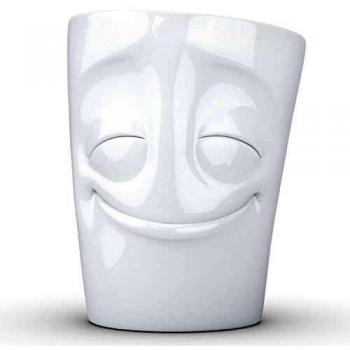 Taza de Cerámica Vergnügt con Asa, 350ml, Color Blanco, Diseño Divertido