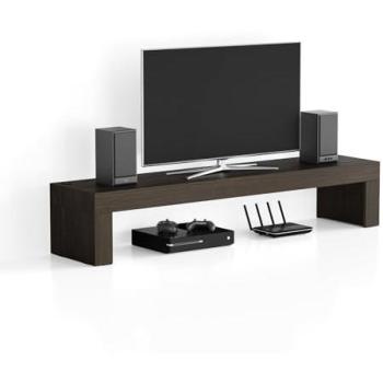 Mueble de TV Evolution 180x40, Nogal Oscuro con Cargador Inalámbrico