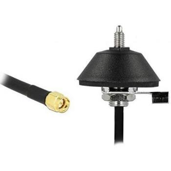 Base de antena Delock M6 con cable de conexión RG-58 C/U 3 m y conector SMA negro