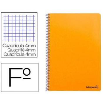 Cuaderno espiral Liderpapel folio smart Tapa blanda 80h 60gr cuadro 4mm con margen Color naranja