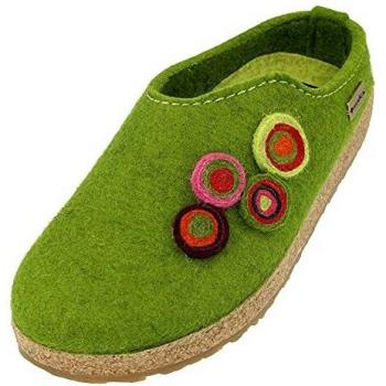 Pantuflas de fieltro Haflinger Grizzly Kanon color verde hierba, talla 44