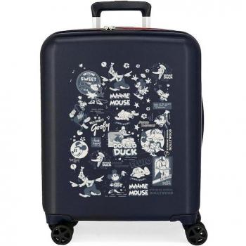 Disney Maleta de Cabina Rígida 100 Mickey Comic 55cm Azul con Capacidad de 38L