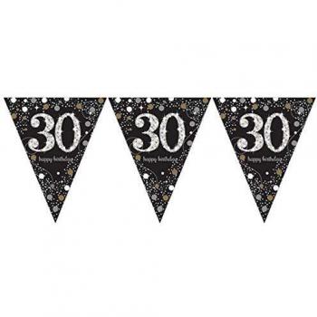 Banderines para cumpleaños nro. 30 Amscan 9900567, 1,8 m, color dorado