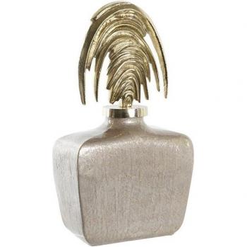 Jarrón Tibor cristal aluminio 28x11x45 arcos beige