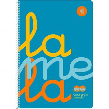 Cuaderno Folio Lamela Fluor PP 80 hojas Cuadrícula 4mm 90g (Pack de 5 Libretas)