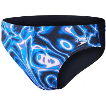 Bañador de hombre de natación Speedo Allover Digi 7cm Brief Negro
