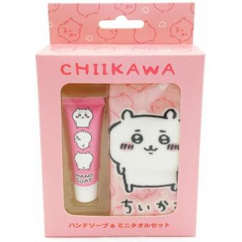 Chiikawa Wraith Hand Soap & Mini Towel Set - 2 pcs, Pudding Scent
