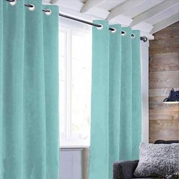 Cortina de Ante 100% Poliéster 140 x 250 cm - Azul Claro