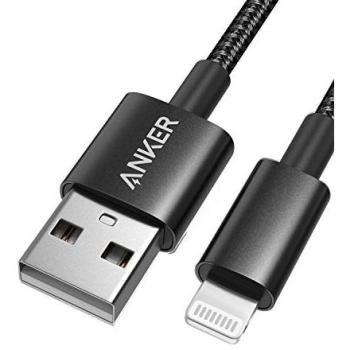 Anker Cable Lightning trenzado de nailon de 180 cm, certificado MFi, para iPhone X, 8/8 Plus, 7/7 Plus, 6/6 Plus, 5s, iPad Pro Air 2 y muchos más