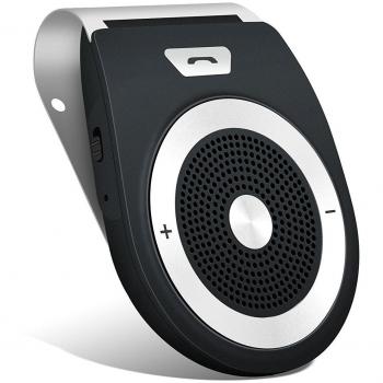 Aigoss Manos Libres Bluetooth 4.1 Coche Kit, reducción de Eco y Ruido de Fondo para la Visera Soporta GPS,Universal, Música, Altavoz Inalámbrico para Teléfonos Móviles, conectar Dos teléfonos