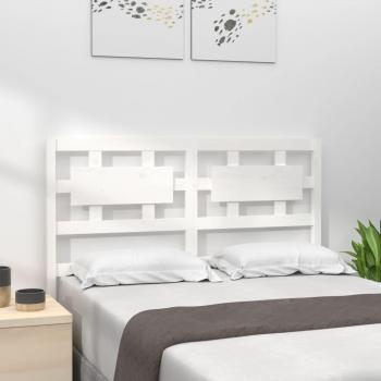 Cabecero para cama de madera maciza de pino blanco 165,5x4x100 cm