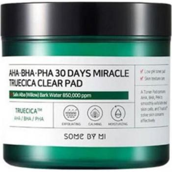SOME BY MI AHA/BHA/PHA 30 Days Miracle True Cica Clear Pad - 70 Pads, 4.22Oz, 125ml - Mild Exfoliating Low pH Toner Pad for Sensitive Skin - Acne Care