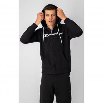 Champion Hoodie Full Zip Sweatshirt 217929 Black - Sudadera con capucha, color negro, tipo de cierre: cremallera completa, talla M