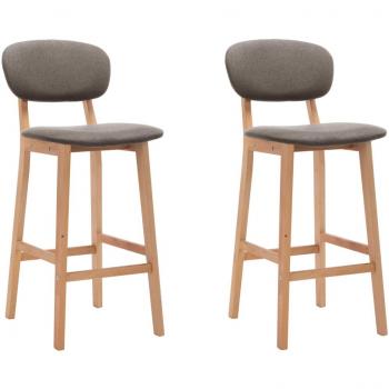 VidaXL Taburetes de cocina 2 unidades tela gris taupe