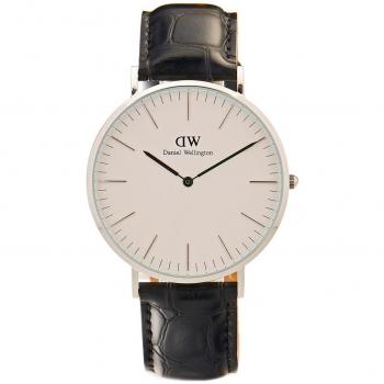 Reloj de cuarzo Daniel Wellington Classic Reading 40mm - Piel negra y plata