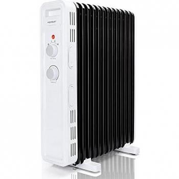 Aigostar Luke - Radiador de aceite de 11 elementos, 2300 Watios. 3 niveles de potencia, termostato ajustable. Ahorro de energía. Protección antivuelcos. Recomendado para estancias de 20 m2.