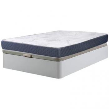 Cama Canapé Abatible Blanco con Colchón Viscoelástico de 23 cm (90, 105, 135 y 150 cm x 190 cm)