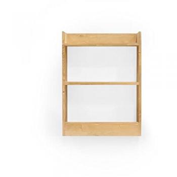 DECOWOOD - Lua Estantería de madera maciza con 3 estantes, acabado olivo, medidas 60x45x12 cm, hecha a mano en España