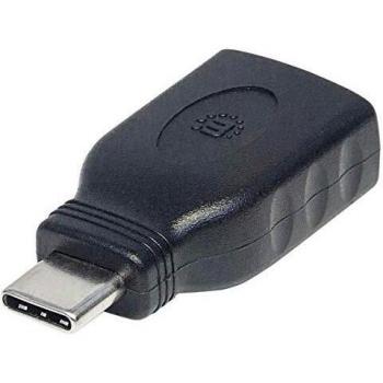 Manhattan Kabel/Adapter USB C USB A Negro - Adaptador para Cable