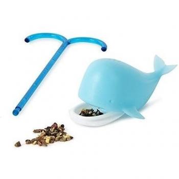 Balvi Infusor té Blue Whale Color Azul Filtro para infusiones Filtro para te Original en Forma de Ballena Reutilizable Silicona 12,5x5x6 cm